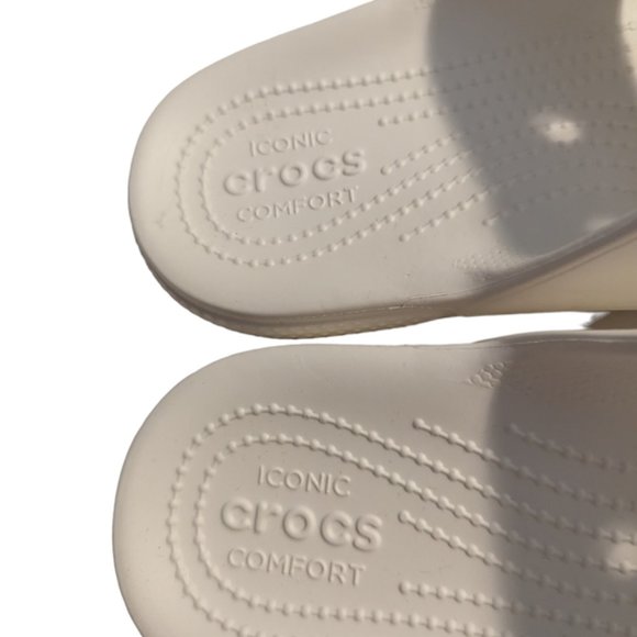 Crocs Unisex Sandals Men\'s Size 9 Women\'s Size 11 White & Jibbitz 206761-100 New main image 14